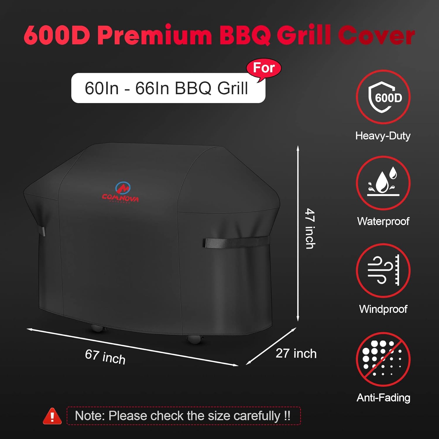 Comnova Grill Cover for Weber Summit 400 Series - 67 Inch BBQ Grill Cover Heavy Duty & Waterproof, 7108 Barbecue Cover for Weber Summit 470, Summit 420, 2022 Genesis S-325s and E-325s Grill Models
